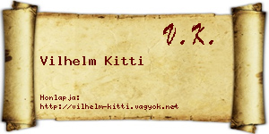 Vilhelm Kitti névjegykártya